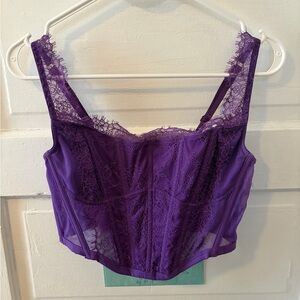 Victoria's Secret Vibrant Purple Lace Corset Top